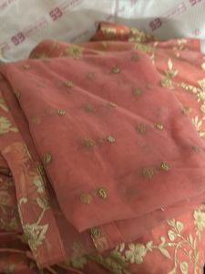 Elegant Peach Floral lhnga