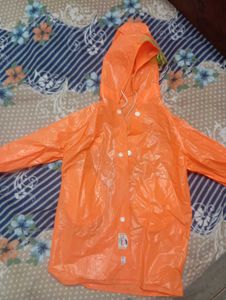 Bright Orange Raincoat with Hood