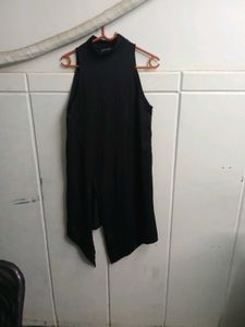 Zara Womens Witchy Asymmetric Tunic Top Size M Bla