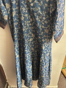 Blue Floral Print Kurta