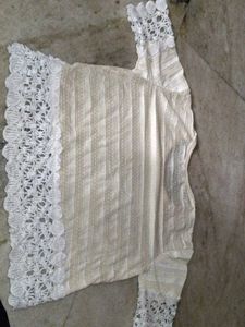 Sparkly Star Lace Trim Top