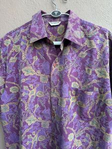 Purple Floral Short Sleeve Shirt