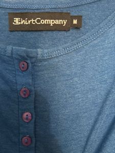 Comfortable Blue Henley Top