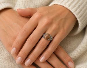 Unisex Shimmering Sunstone Ring