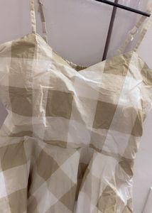 Chic Checked Peplum Cami Top