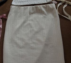 White Textured forever21 Skirt