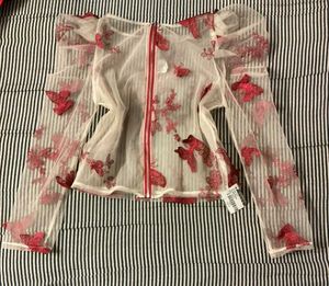 Sheer Butterfly Embroidered Top