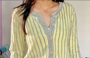 Striped Knit Cardigan