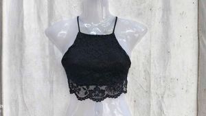 I. Black Lace Halter Bralette