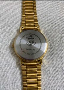 Maxima Gold Watch with Black Dial (Unisex)
