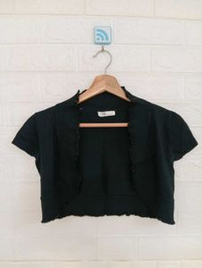 Chic Black Cropped Bolero Shrug