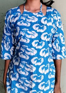 Blue printed short kurti