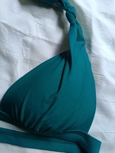 Teal Ruched Bikini Top