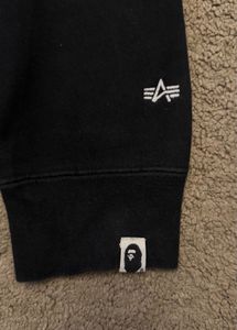 BAPE x Alpha Industries Rib Collar Hoodie — Black