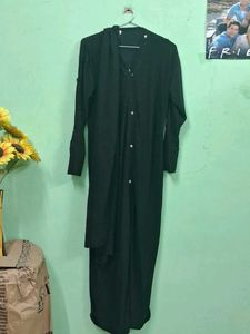 Elegant Black Abaya with Hijab of 3