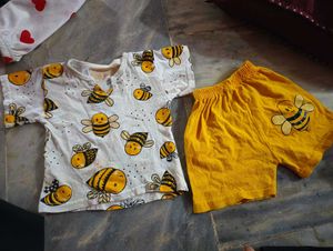 Cute Bee Print Baby Outfit