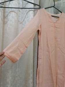 Peach V-Neck Kurta