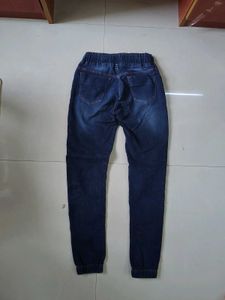 Blue Distressed Denim Joggers