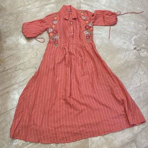new Embroidered Striped dress