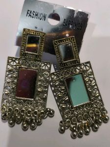 Stylish Mirror Work Earrings