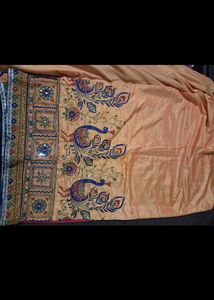 Embroidered Peacock Saree