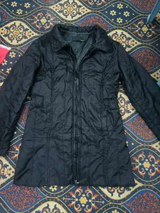 Black winter trench coat