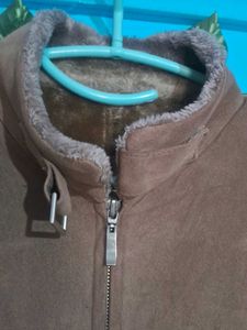Men's vintage Brown Suede Shearling Jacket