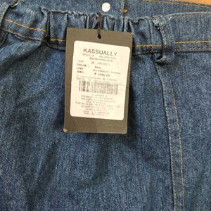 Classic Blue Denim A-Line Skirt