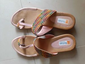 Colorful Embellished Flat Sandals