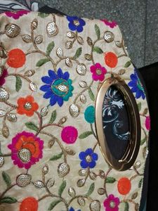 Embroidered Clutch Bag with Sequins