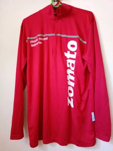long-sleeved quarter-zip jersey for Zomato.