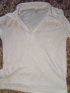 Casual White Collared Pullover Top