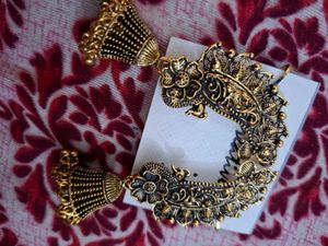 Exquisite Oxidized Jhumka Earrings