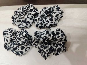 Cute Black &amp; White Scrunchies Set