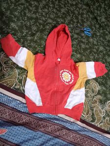 Kids Red Zip-Up Hoodie