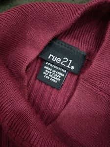 Rue21 Maroon Ribbed Knitted Stretchable Top Xl