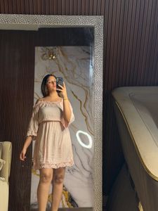 Women's Lace Trim Off-Shoulder Dress