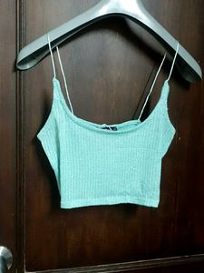 Mint Green Ribbed Crop Top small size no 138