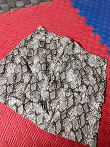 Snakeskin Print Mini Skirt