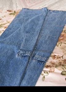Wide Leg Blue Denim Jeans