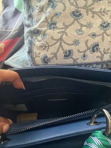 Steve Madden Blue Satchel Bag with Scarf Detail