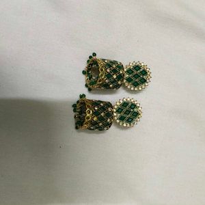 Elegant Green Jhumka Earrings