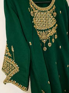 Emerald Green Kurta Set with duppata