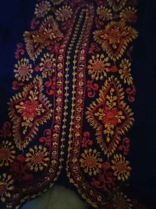 Navy Blue Embroidered Kurta