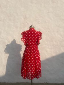 Red Polka Dot Ruffle Dress