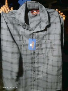 Men's Grey Plaid Button-Down Shirt