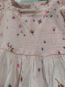 Cute Pink Floral Smocked Dress