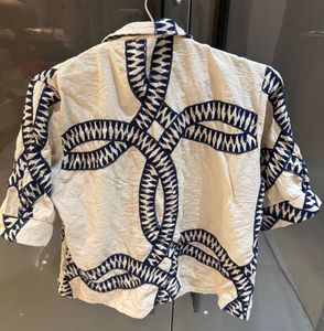 Stylish Beige &amp; Blue Printed Shirt