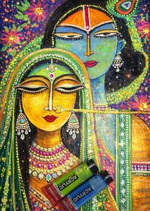 Vibrant Radha Krishna Painting