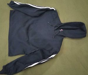 black Hoodie with White Stripes on side